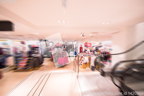 Image of blurred image of cloth store
