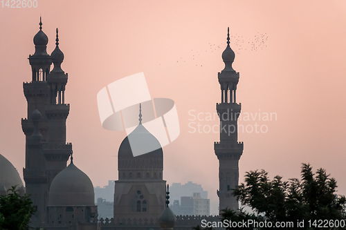 Image of The two mosques Al-Rifa\'i and Sultan Hassan in Cairo Egypt