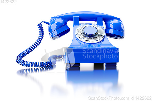 Image of old blue dial-up phone