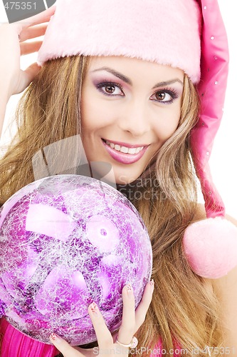 Image of santa helper girl with ball