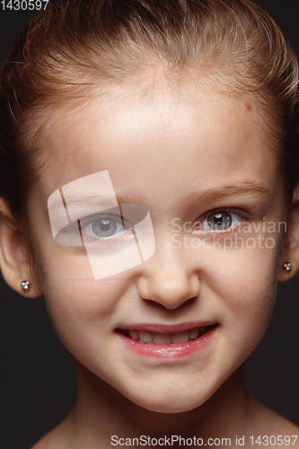 Image of Close up portrait of a little emotional girl