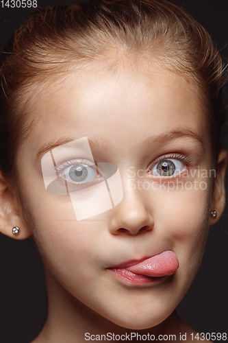 Image of Close up portrait of a little emotional girl