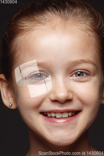 Image of Close up portrait of a little emotional girl