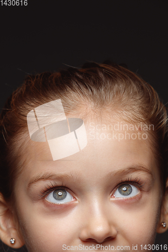 Image of Close up portrait of a little emotional girl