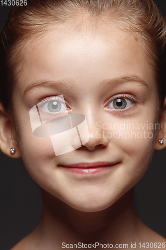 Image of Close up portrait of a little emotional girl