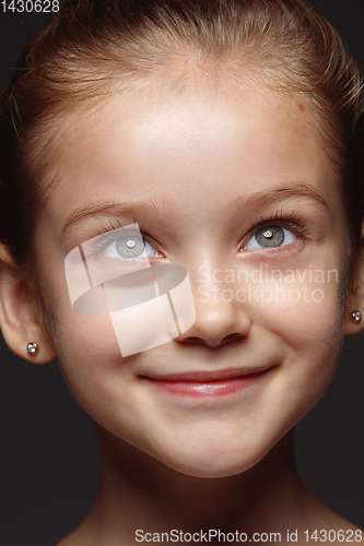 Image of Close up portrait of a little emotional girl