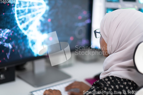 Image of afro american modern  muslim woman