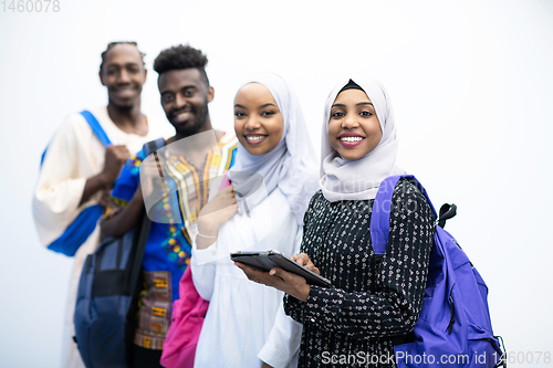 Image of group of happy african students