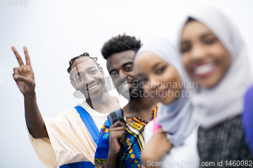 Image of group of happy african students