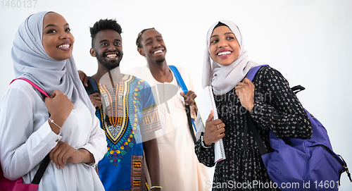 Image of group of happy african students