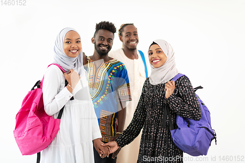 Image of group of happy african students