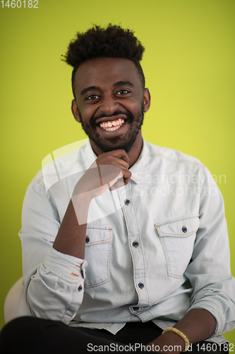 Image of African student using laptop computer