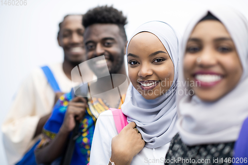 Image of group of happy african students