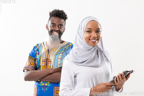 Image of african students couple