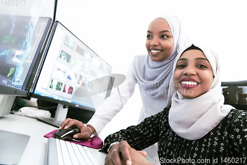 Image of afro american modern  muslim woman