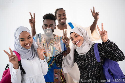 Image of group of happy african students