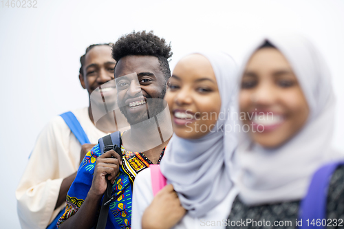 Image of group of happy african students