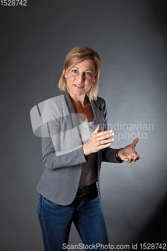 Image of woman portrait clapping hands