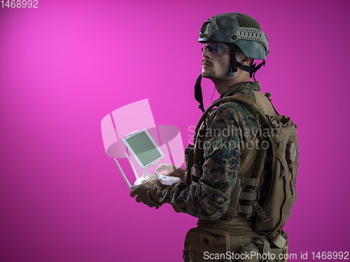 Image of soldier drone technician