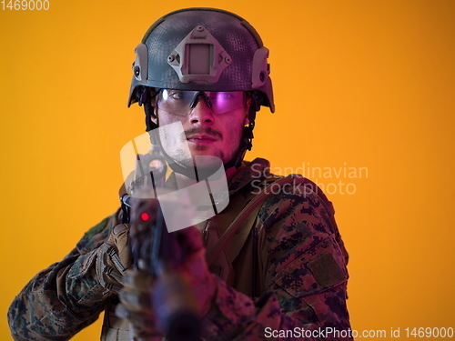 Image of soldier aiming