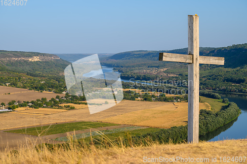 Image of View to Dniester river from the top hill of Socola village, Moldova