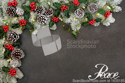 Image of Peace on Earth Winter and Christmas Border