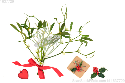 Image of Christmas Romantic Composition with Mistletoe