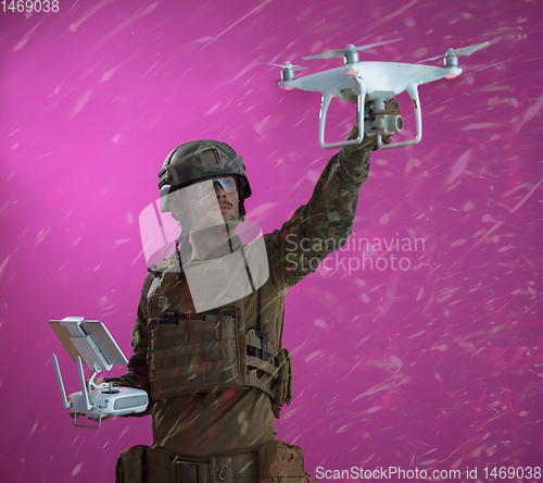 Image of soldier drone technician