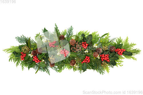 Image of Decorative Winter and Christmas Floral Composition