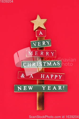 Image of Very Merry Christmas Tree and a Happy New Year