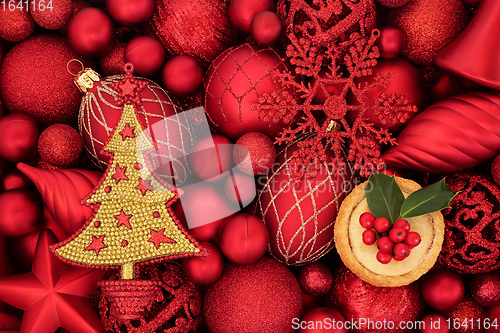 Image of Traditional Symbols of Christmas Background