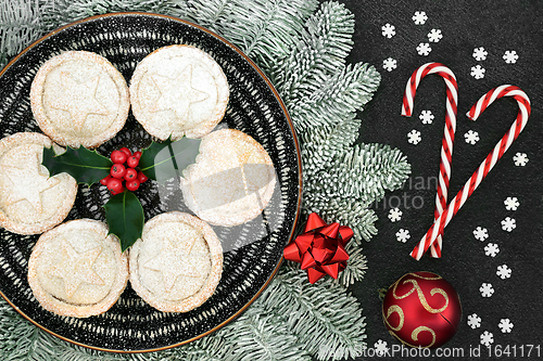 Image of Christmas Mince Pies and Candy Canes
