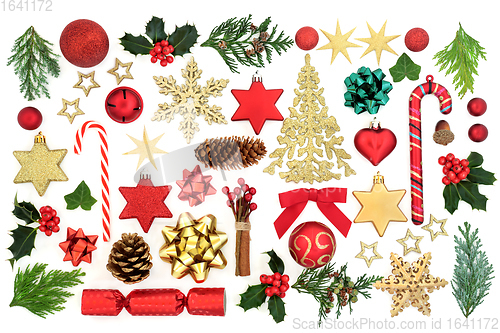 Image of Christmas Collection of Flora and Decorations