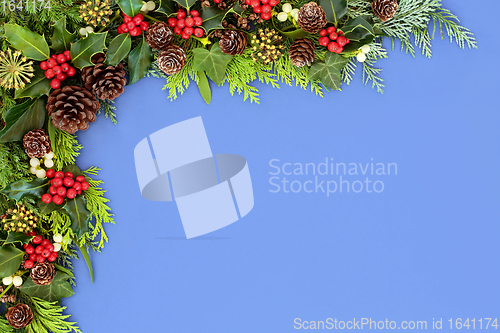 Image of Winter Christmas and New Year Background Border