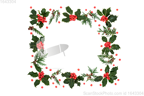 Image of Winter Holly Berry and Cedar Wreath