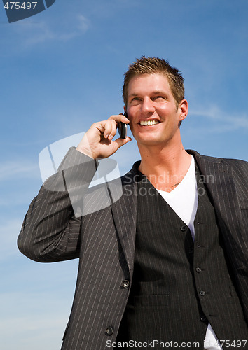 Image of Caucasian businessman on the phone
