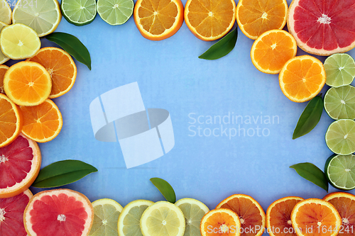 Image of Healthy High Fibre Citrus Fruit Background Border  