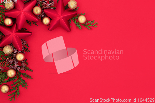 Image of Traditional Festive Christmas Background Border