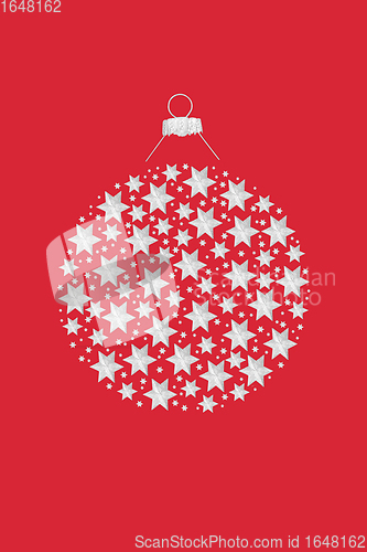 Image of Silver Star Abstract Round Christmas Bauble 