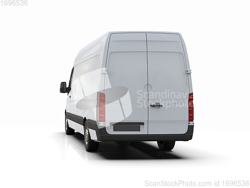 Image of White Commercial Delivery Truck isolated on White Background