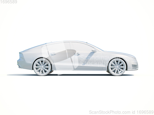 Image of 3d Car White Blank Template