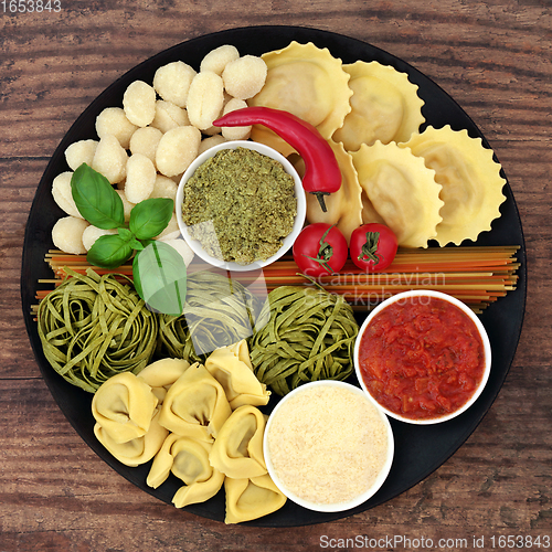 Image of Traditional Italian Healthy Pasta Ingredients 