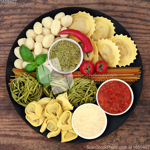 Image of Traditional Italian Healthy Pasta Ingredients 