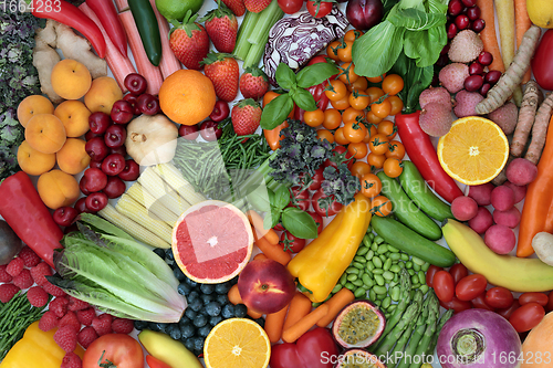 Image of Large Collection of Fruit and Vegetables High in Antioxidants