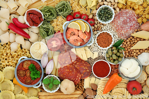 Image of Large Collection of Mediterranean and Italian Foods 