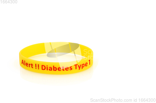 Image of Diabetes Type 1 Alert Wristband in Yellow