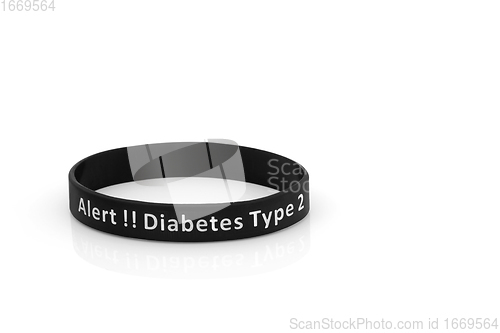 Image of Diabetes Type 2 Alert Wristband in Black