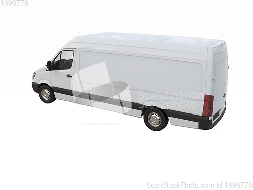 Image of White Commercial Delivery Truck isolated on a White Background