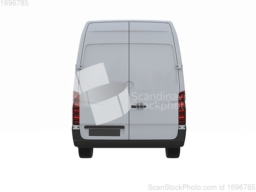 Image of White Commercial Delivery Truck isolated on a White Background