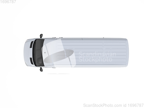 Image of White Commercial Delivery Truck isolated on a White Background